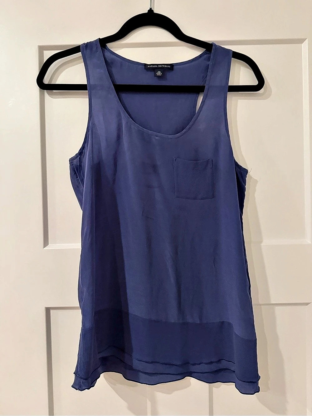Banana Republic Silk Blue Tank Top Size XS Like New
